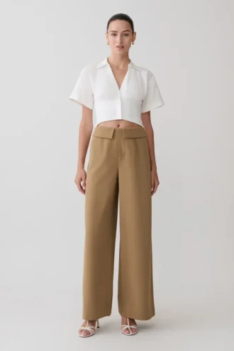Pantaloni da completo a gamba larga Tanya – Cammello Pantaloni da completo a gamba larga Tanya – Cammello