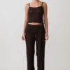 Pantaloni in maglia bouclé Mattais – Cioccolato fondente