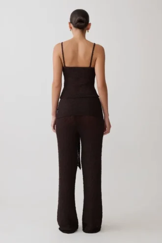 Pantaloni in maglia bouclé Mattais – Cioccolato fondente Pantaloni in maglia bouclé Mattais – Cioccolato fondente