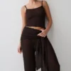 Pantaloni in maglia bouclé Mattais – Cioccolato fondente