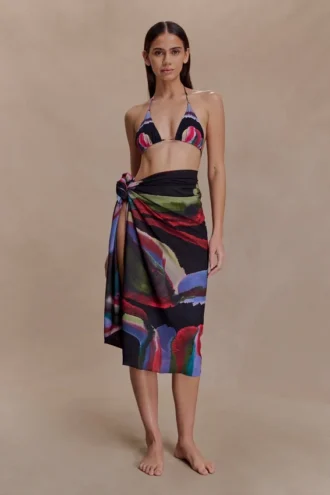Sarong in chiffon Evie – Stampa Multi Fluid Reverie