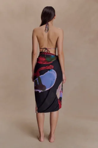 Sarong in chiffon Evie – Stampa Multi Fluid Reverie