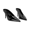 Scarpe con tacco a spillo in ecopelle verniciata Emerson – Nero