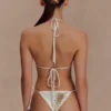Slip bikini all’uncinetto Huntleigh – Stampa Sunshine bianca e dorata Slip bikini all’uncinetto Huntleigh – Stampa Sunshine bianca e dorata