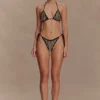 Slip bikini allacciato Corrie in crochet – Righe nere e neutre Slip bikini allacciato Corrie in crochet – Righe nere e neutre