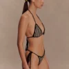 Slip bikini allacciato Corrie in crochet – Righe nere e neutre Slip bikini allacciato Corrie in crochet – Righe nere e neutre