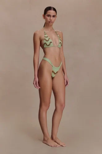 Slip bikini con perline Robyn – Salvia