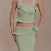 Top a giro collo in maglia intrecciata Samira – Verde pastello Top a giro collo in maglia intrecciata Samira – Verde pastello