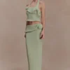 Top a giro collo in maglia intrecciata Samira – Verde pastello Top a giro collo in maglia intrecciata Samira – Verde pastello
