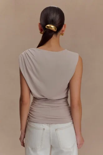 Top a maniche corte Anthony – Taupe