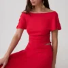 Top a maniche corte con balza in modal Talise – Rosso Top a maniche corte con balza in modal Talise – Rosso