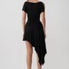 Top a maniche corte con balze in modal Talise – Nero Top a maniche corte con balze in modal Talise – Nero