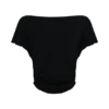 Top a maniche corte con balze in modal Talise – Nero Top a maniche corte con balze in modal Talise – Nero