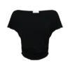 Top a maniche corte con balze in modal Talise – Nero Top a maniche corte con balze in modal Talise – Nero