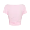 Top a maniche corte con volant in modal Talise – Rosa balletto