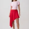 Top a maniche corte con volant in modal Talise – Rosa balletto