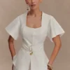 Top a maniche corte in cotone Liberty – Bianco Top a maniche corte in cotone Liberty – Bianco