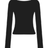 Top a maniche lunghe a coste in lana merino Paedyn – Nero Top a maniche lunghe a coste in lana merino Paedyn – Nero