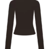 Top a maniche lunghe in maglia Kaylen – Cioccolato fondente