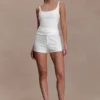 Top a spalline in crêpe elasticizzato Blanca – Bianco Top a spalline in crêpe elasticizzato Blanca – Bianco