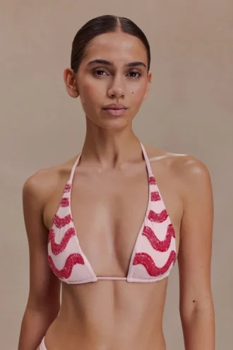 Top a triangolo con perline Robyn – Rosa Top a triangolo con perline Robyn – Rosa