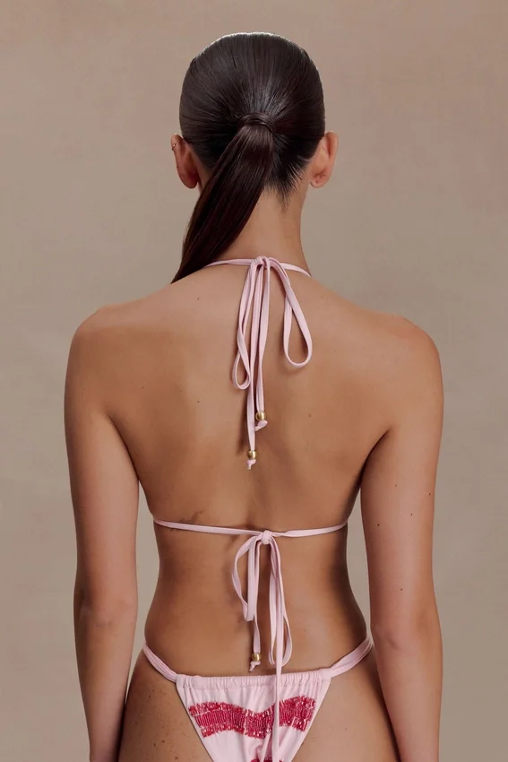 Top a triangolo con perline Robyn – Rosa Top a triangolo con perline Robyn – Rosa