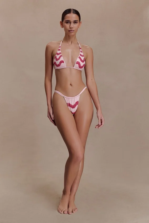 Top a triangolo con perline Robyn – Rosa Top a triangolo con perline Robyn – Rosa