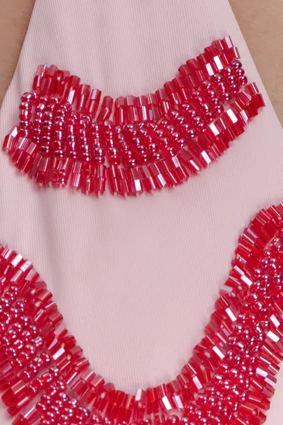 Top a triangolo con perline Robyn – Rosa Top a triangolo con perline Robyn – Rosa