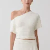 Top aderente con spalle scoperte Luu – Avorio