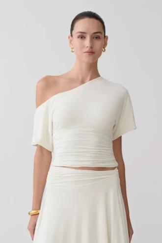 Top aderente con spalle scoperte Luu – Avorio