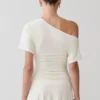 Top aderente con spalle scoperte Luu – Avorio