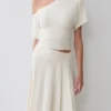 Top aderente con spalle scoperte Luu – Avorio