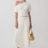 Top aderente con spalle scoperte Luu – Avorio