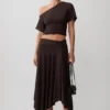 Top aderente con spalle scoperte Luu – Cioccolato fondente Top aderente con spalle scoperte Luu – Cioccolato fondente