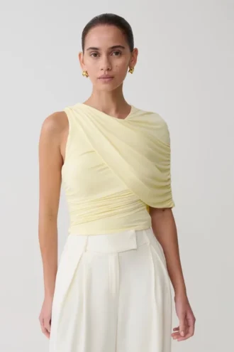 Top aderente monospalla Adrienne – Giallo limone