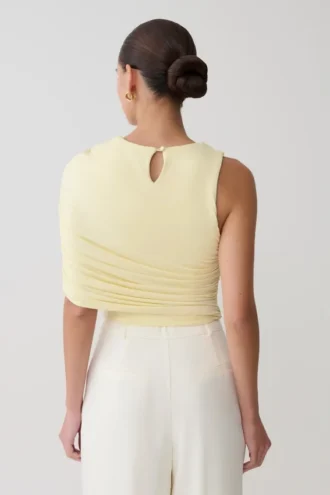 Top aderente monospalla Adrienne – Giallo limone