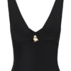 Top aderente Spencer con dettagli metallici – Nero