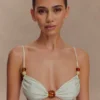 Top bikini con perline Memphis – Menta Top bikini con perline Memphis – Menta