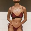 Top bikini con perline Memphis – Vino