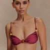 Top bikini con perline Memphis – Vino
