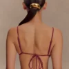 Top bikini con perline Memphis – Vino