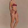 Top bikini con perline Memphis – Vino