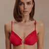 Top bikini Tyler con dettagli metallici – Rosso