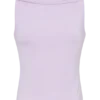 Top Bridget con scollo drappeggiato sul retro – Lilla polveroso