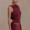 Top Bridget Slinky con scollo a cappuccio – Borgogna Top Bridget Slinky con scollo a cappuccio – Borgogna