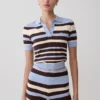 Pantaloncini in maglia a righe Philly – Cioccolato/Blu