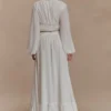 Top con lacci incrociati in chiffon Carlie – Avorio