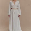 Top con lacci incrociati in chiffon Carlie – Avorio