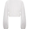 Top con lacci incrociati in chiffon Carlie – Avorio