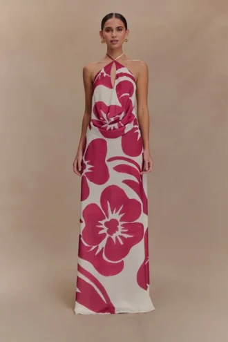 Gonna lunga in chiffon Katalina – Stampa Red Deco Fleur Gonna lunga in chiffon Katalina – Stampa Red Deco Fleur